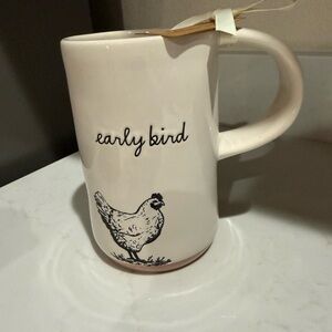 Rae Dunn White EARLY BIRD with Chicken Mug